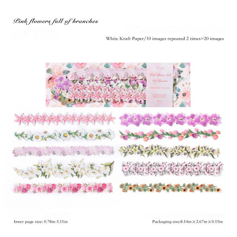 Flowers and fruits Solid Sticker -20Pcs each pack