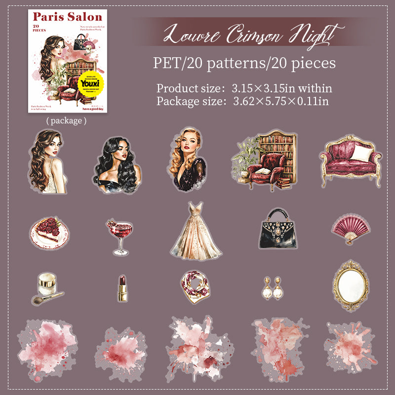 Paris salon PET sticker -20Pcs each pack
