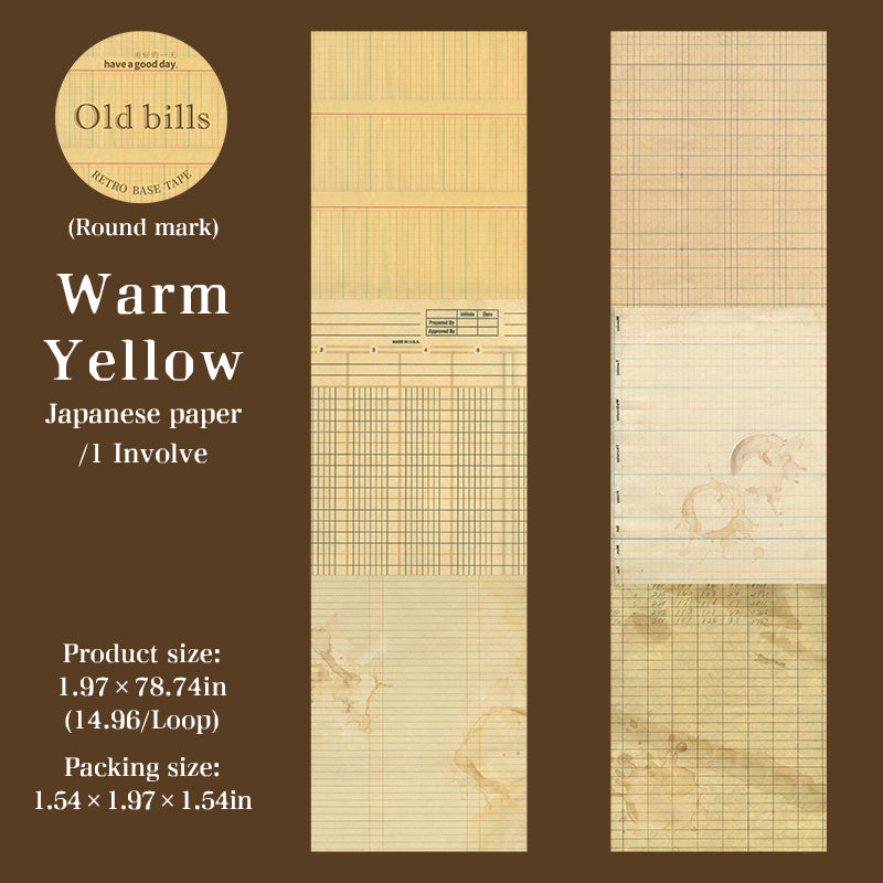 Old bills Washi Tape -5cm*2m