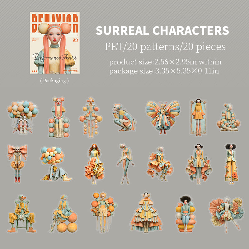 Performance Artist PET Stickers -20Pcs each pack