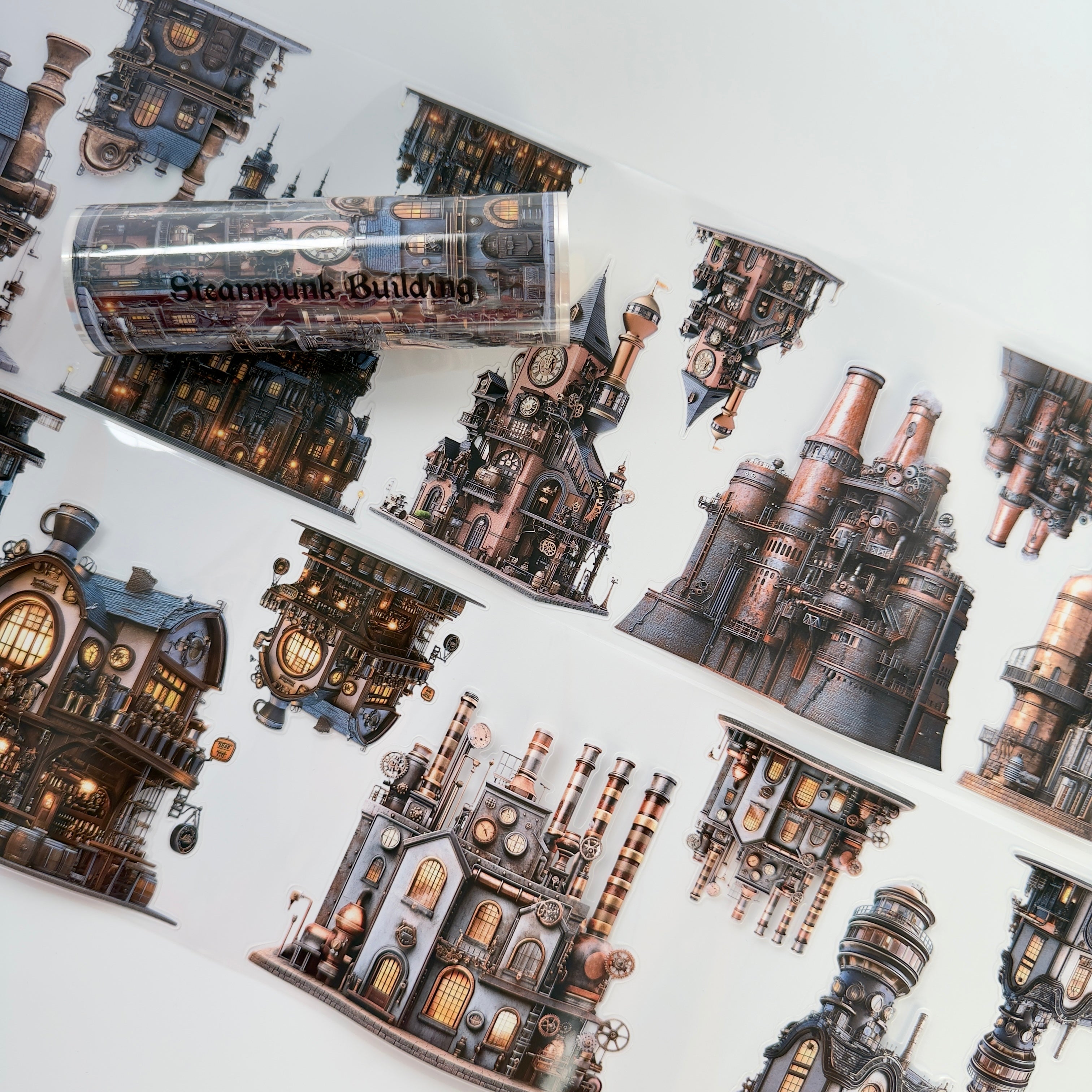 Steampunk Building Pre cut PET Tape (12cm x 2m)