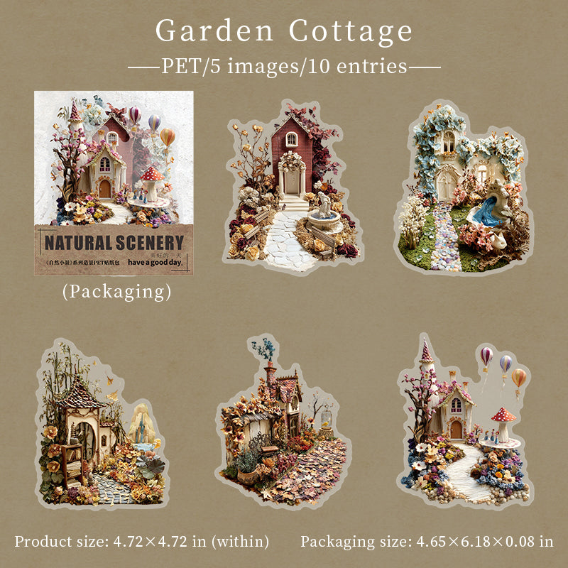 Natural Scenery PET Stickers -10Pcs each pack
