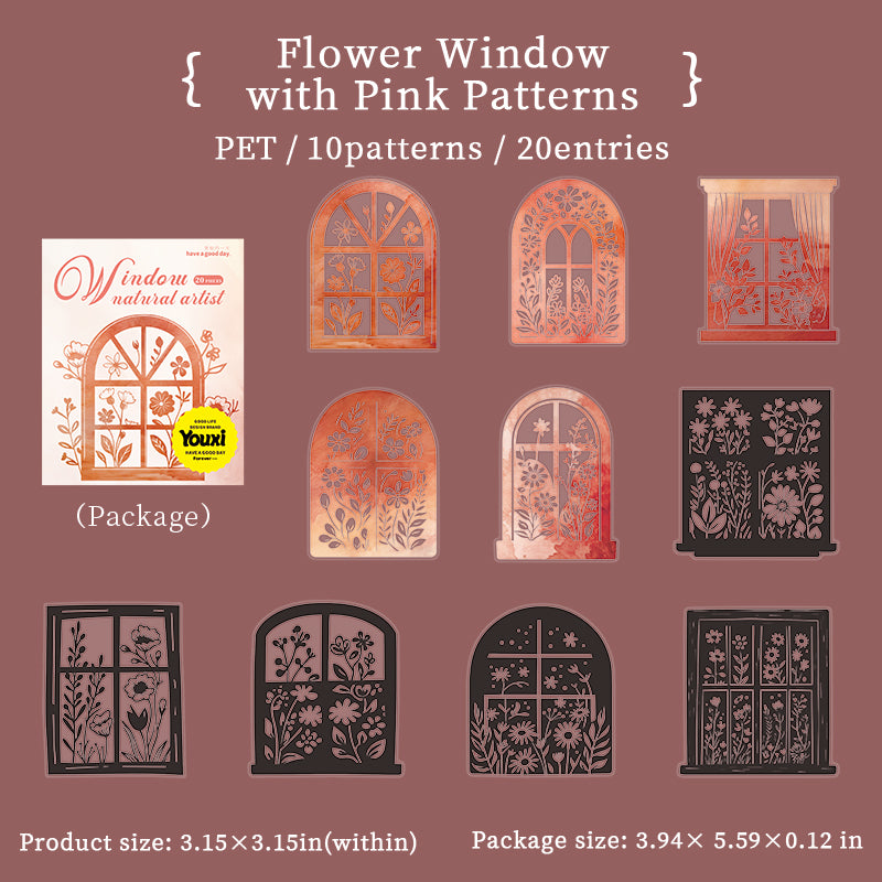 0416 Window Natural Artist Series Sticker -20Pcs each pack