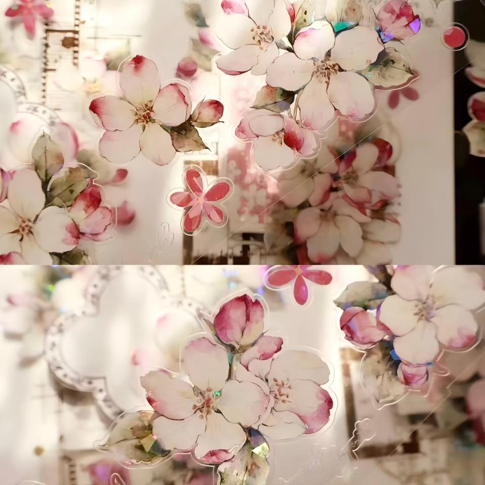 Crabapple flower Shell Gloss Pre-cut PET Tape (5.5 x 120 cm) 1 loop
