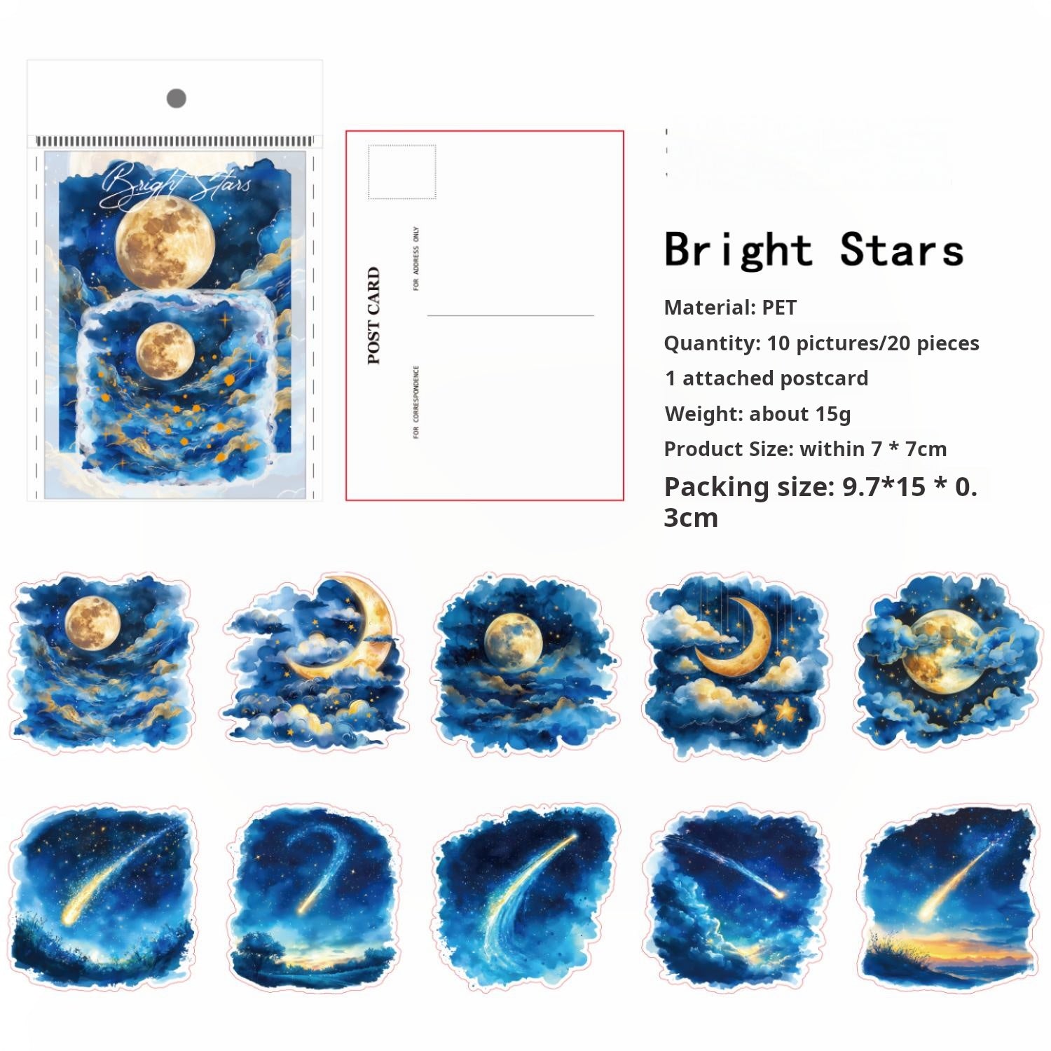 0531 Misty forest PET Sticker -20Pcs each pack