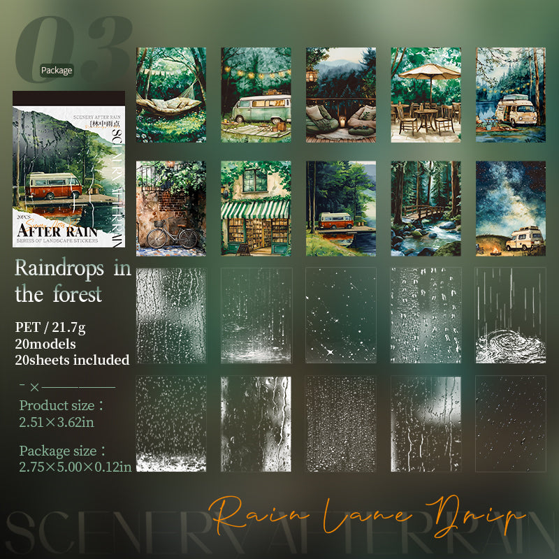 After the rain PET Sticker Book -20Pcs each pack