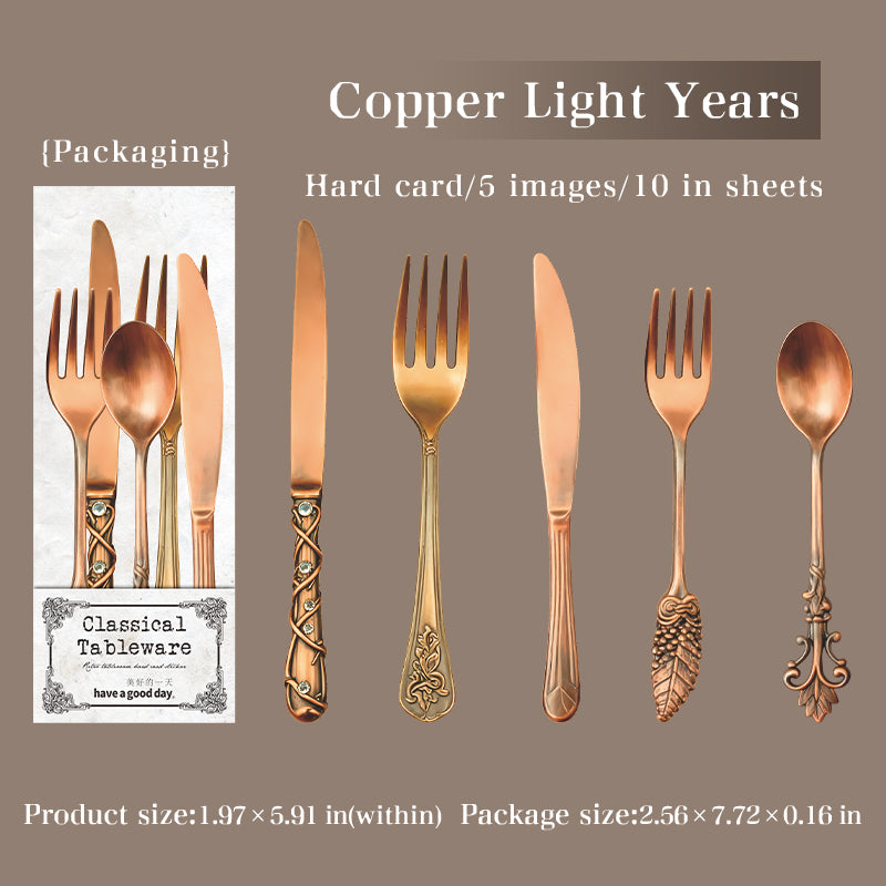 Classical tableware cardstock sticker -10Pcs each pack