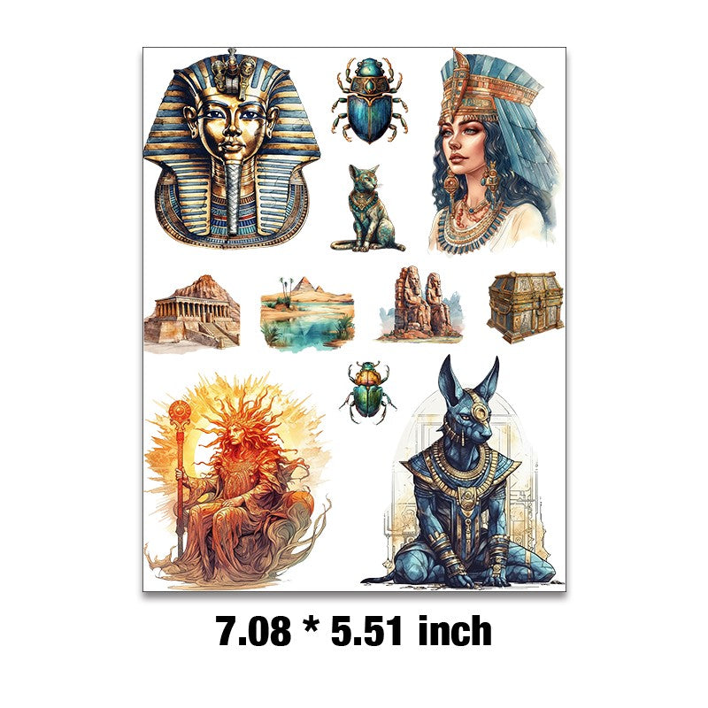 E-42- Ancient Egypt collection Embossed sticker 1 Pcs