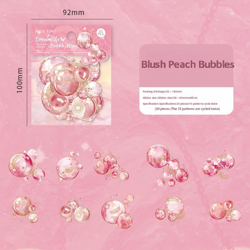 Colorful bubbles PET Sticker -20Pcs each pack