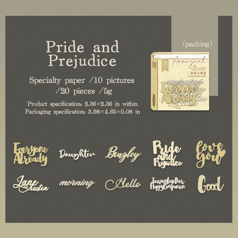 0510 Collected Manuscripts Series Die Cut Paper -20Pcs each pack