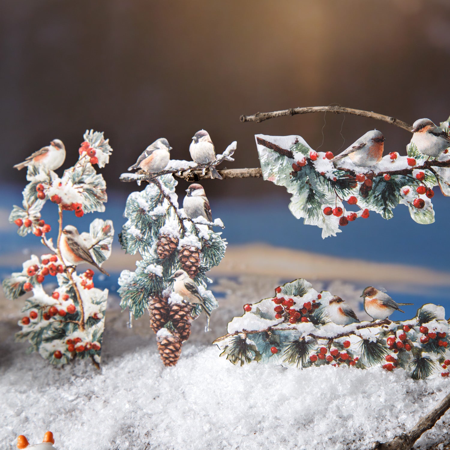 Four seasons on the branches Solid sticker -20Pcs each pack