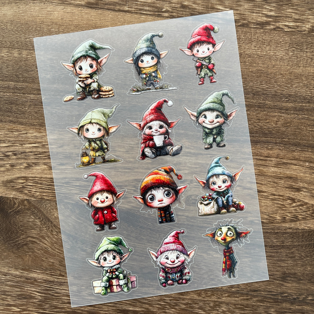 Full elf PET sticker sheet