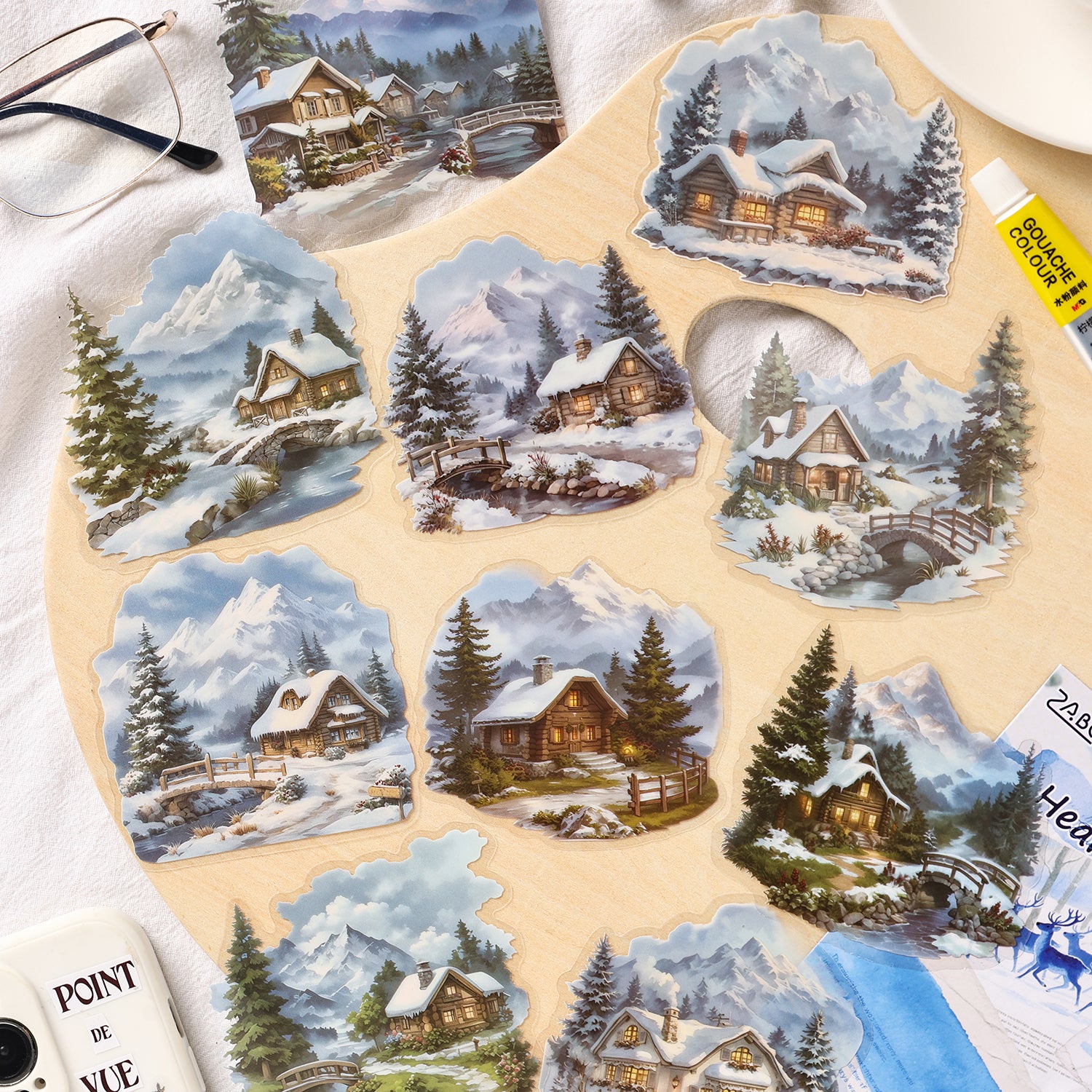 0912 Town Four Seasons PET Sticker -10Pcs each pack