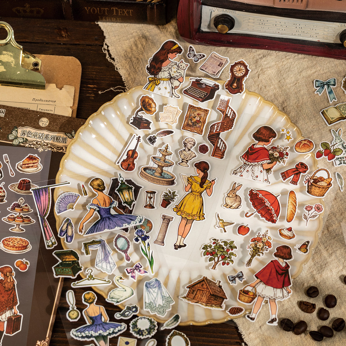 Stickers on plate