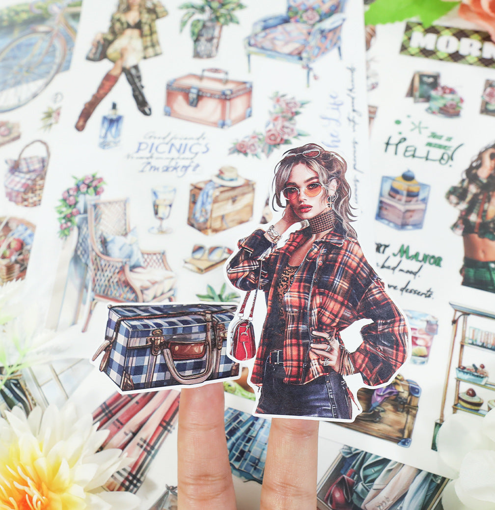 S-564- Classic Plaid style Sticker Book -20Pcs each pack