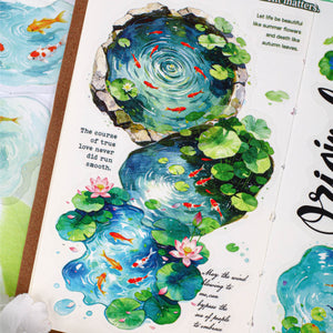 Lily pond in journal