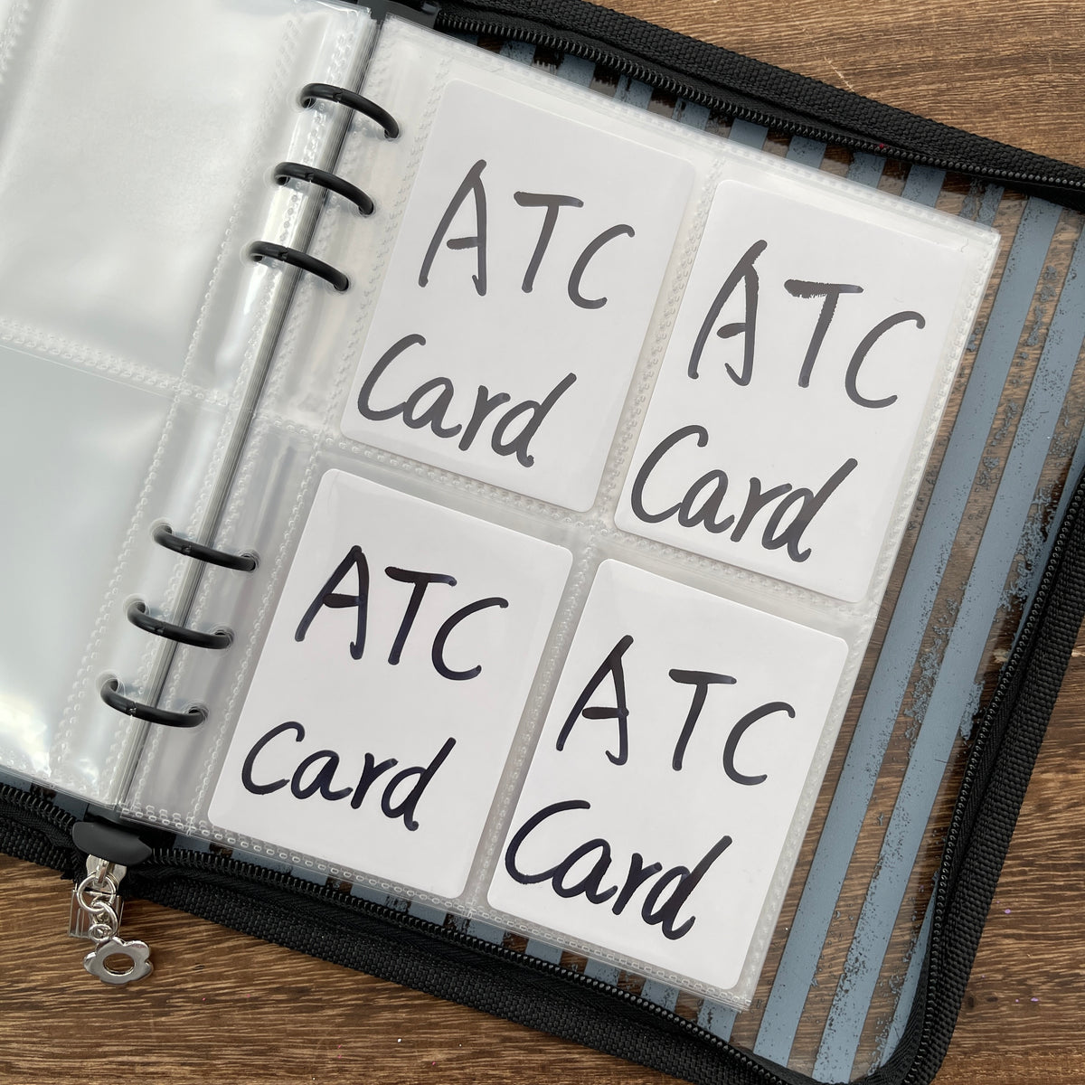 Binder pages with ATC cards