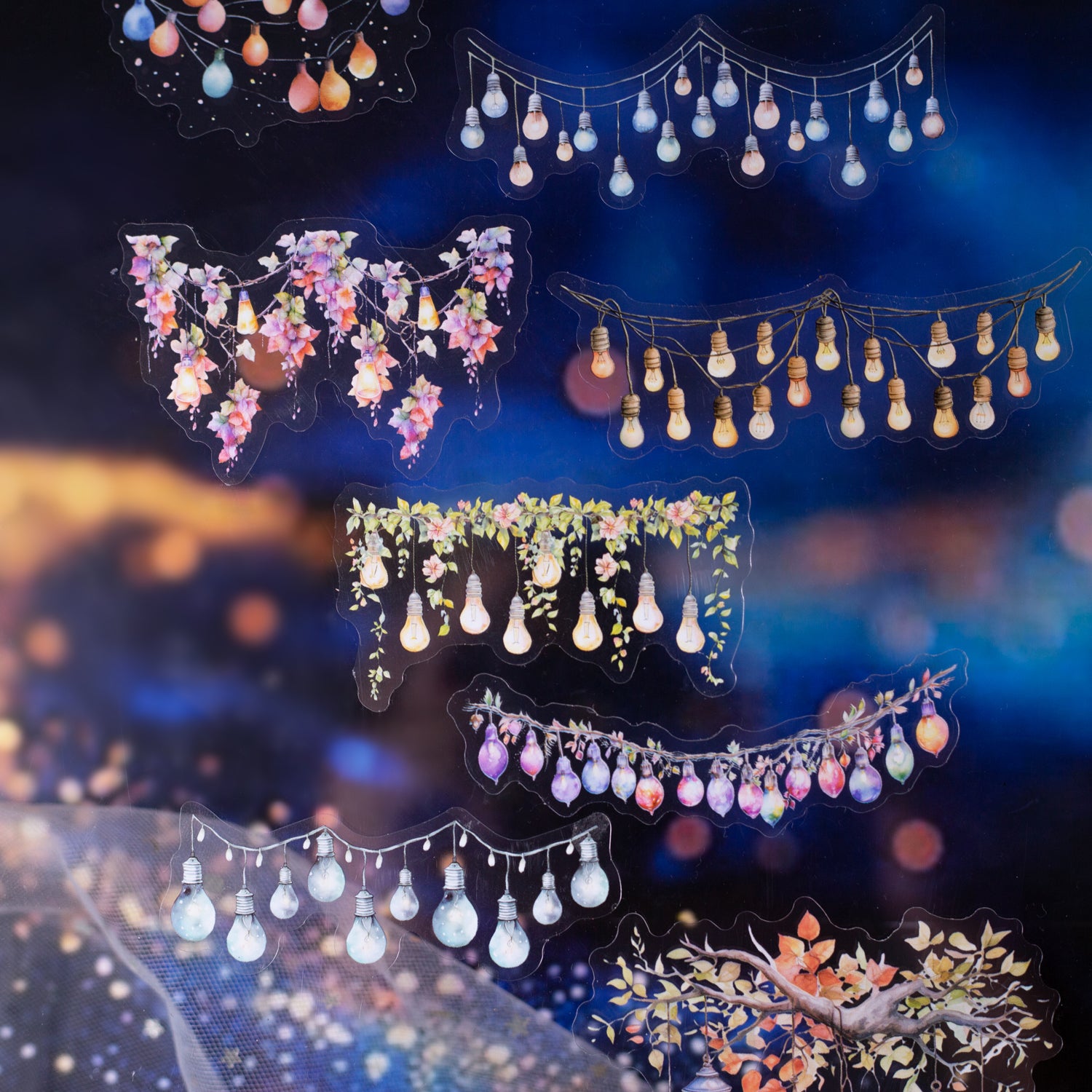 0319 Lighting in front of the window Series Sticker -16Pcs each pack