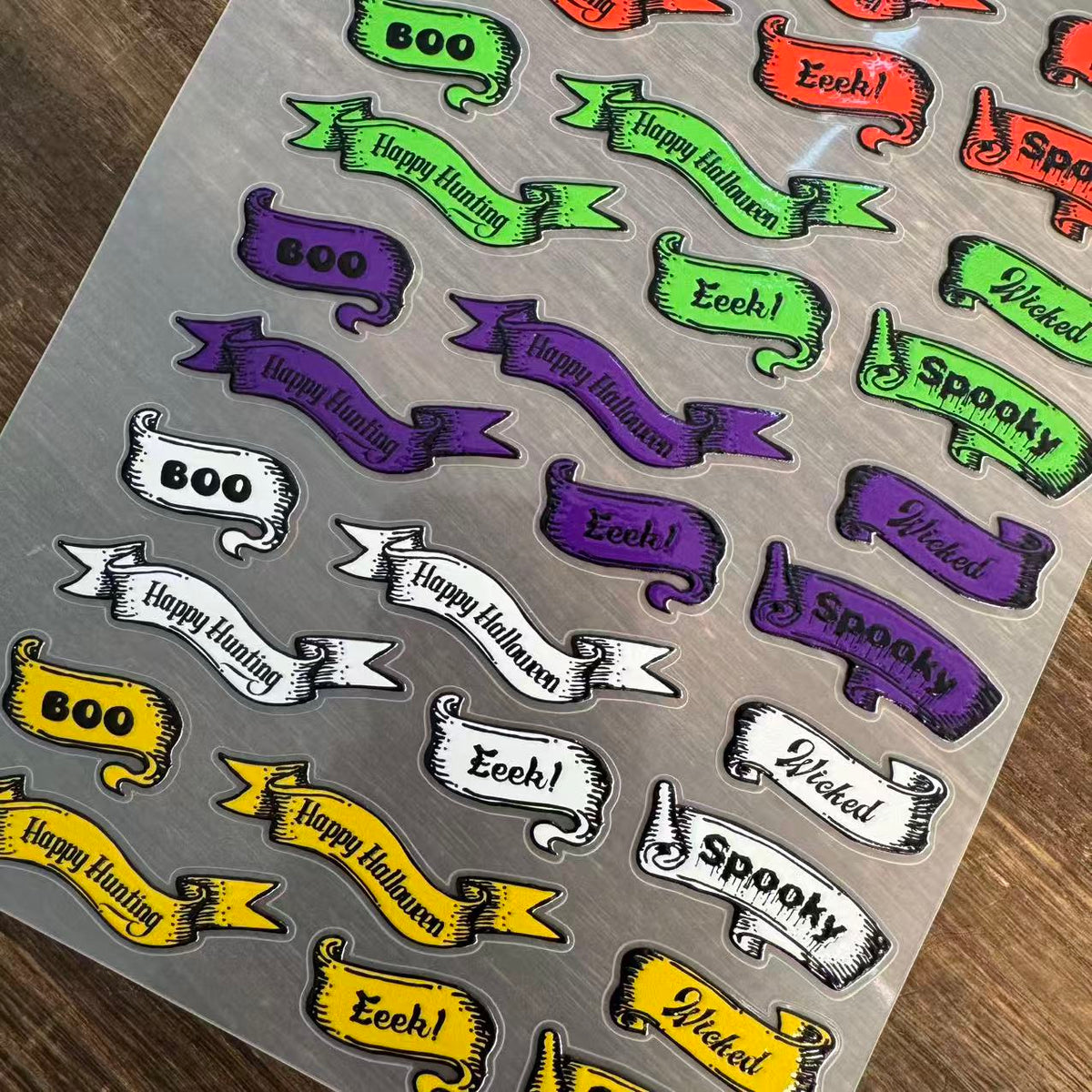 Full halloween quote PET sticker sheet