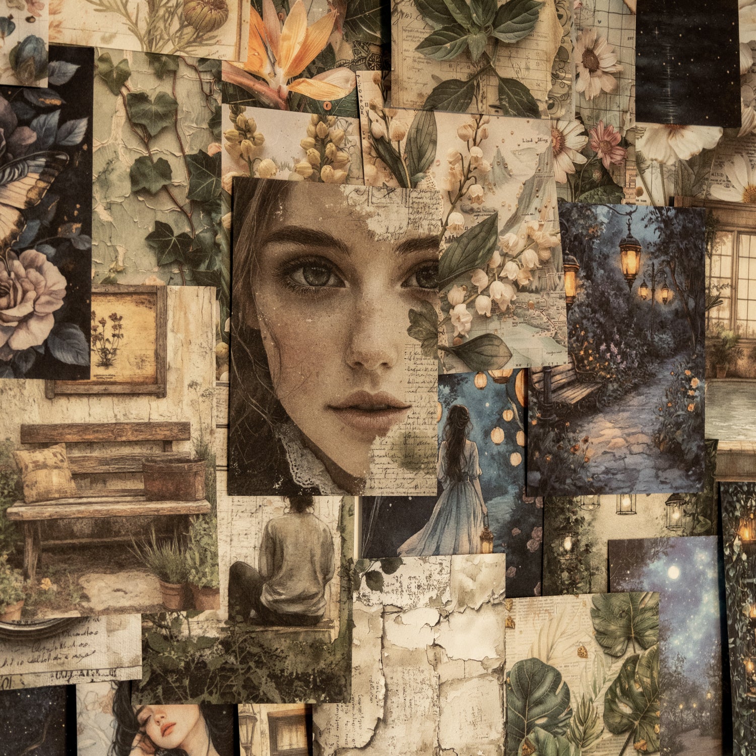 0528 Vintage plant material paper -200Pcs each pack