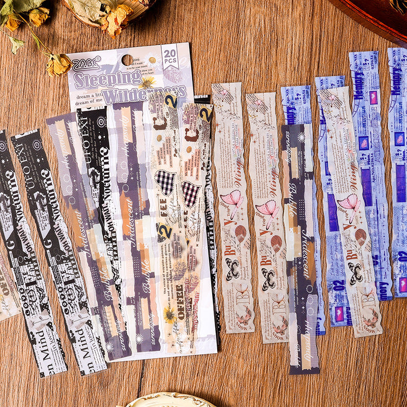 0524 Words and music PET Sticker -20Pcs each pack