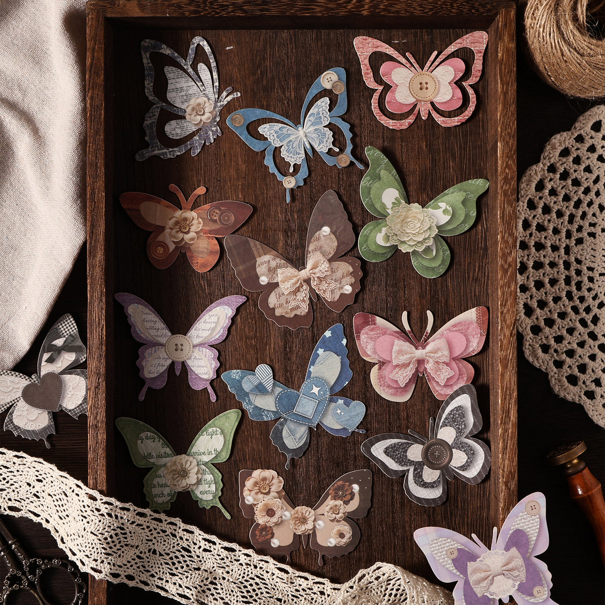 Butterflies on wood