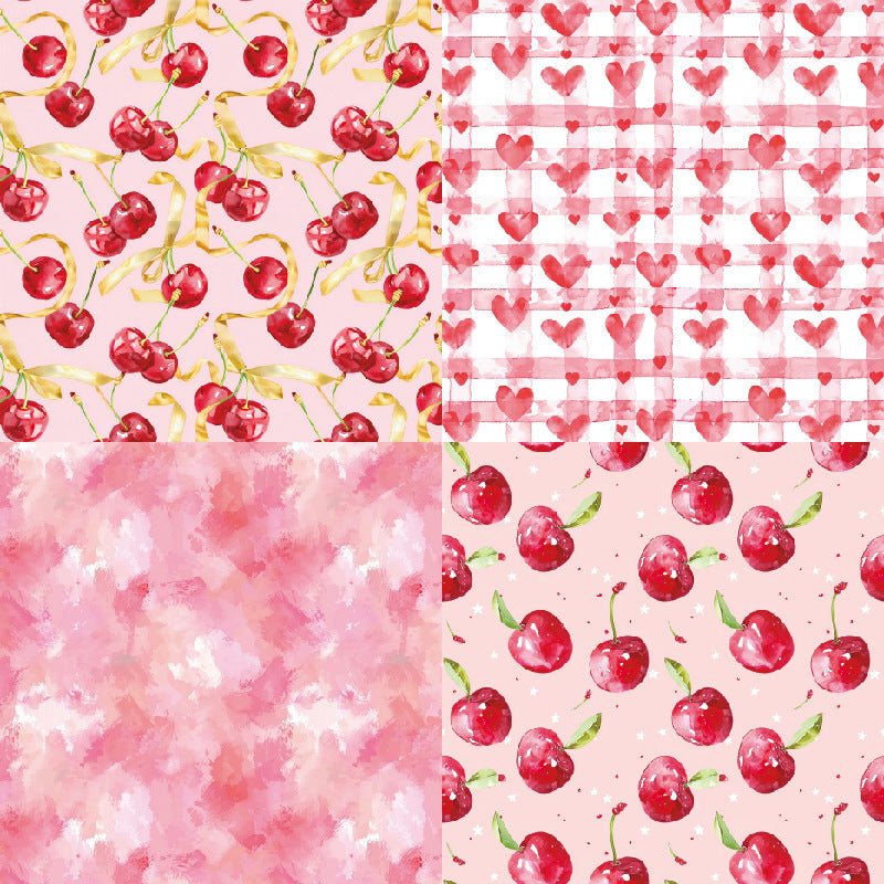 Cherry papers fanned