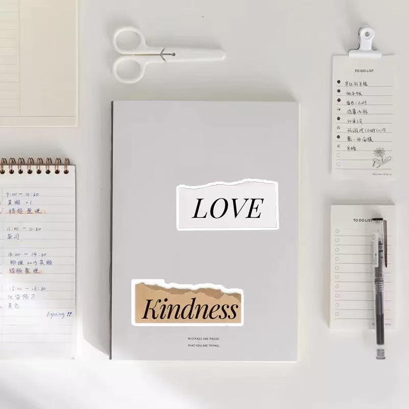 Stickers on notebook