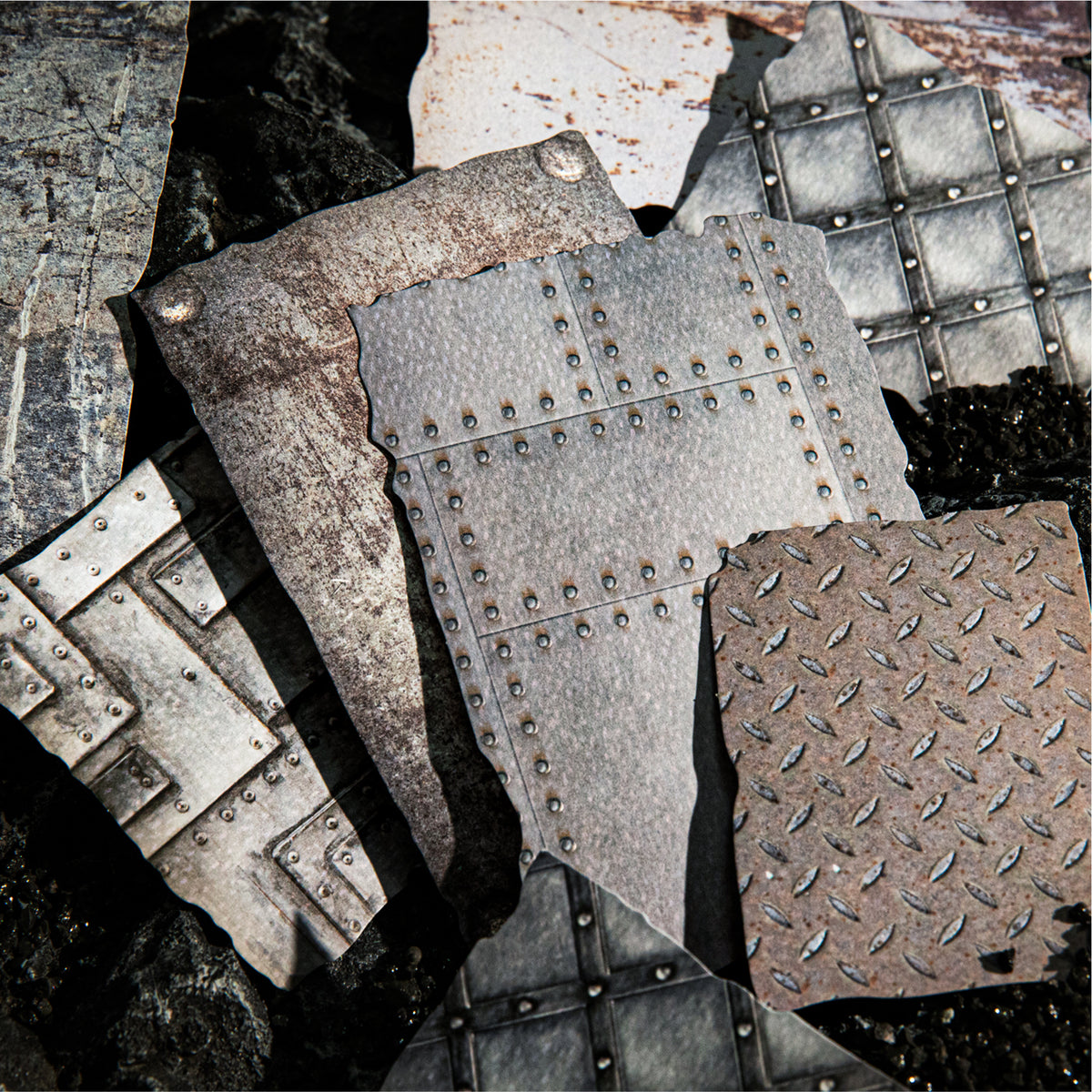 Grey metal papers