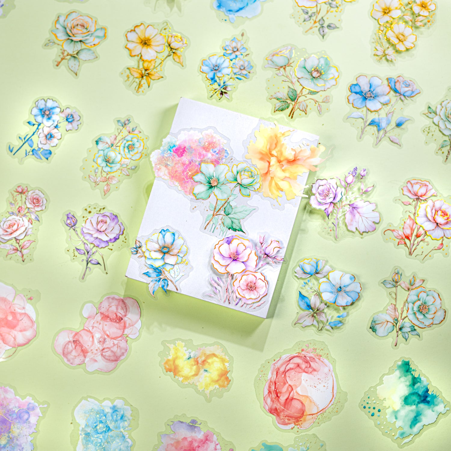 0603 Ink and flower PET sticker -15Pcs each pack