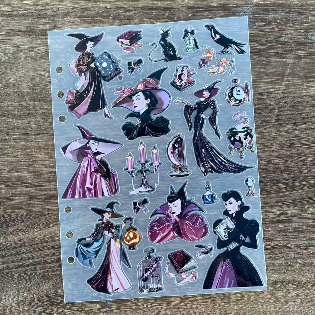Full witch (b) PET sticker sheet