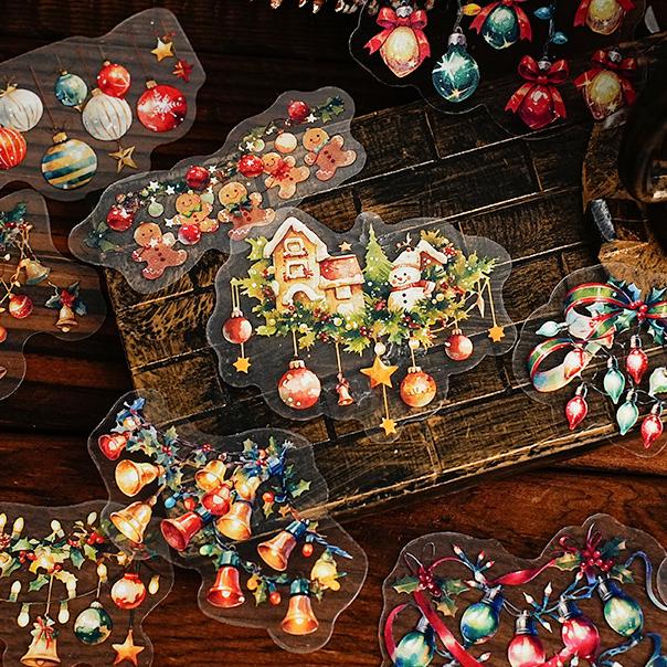 1023 Christmas lights PET sticker -15Pcs each pack