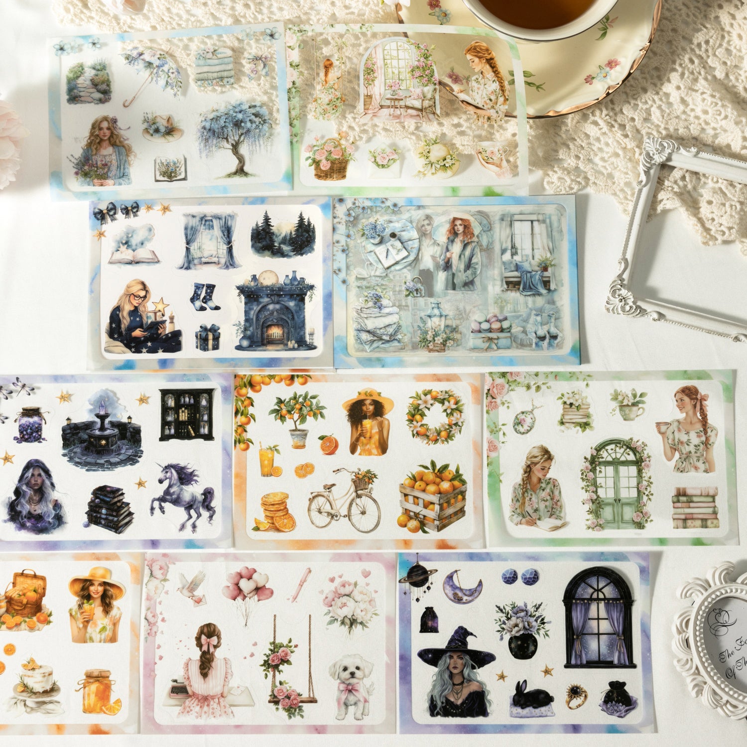 0317 Manor House Tour Series Sticker book -18Pcs each pack