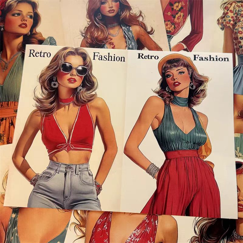 0421 A4 size Nostalgic magazine Style Paper 6 pcs