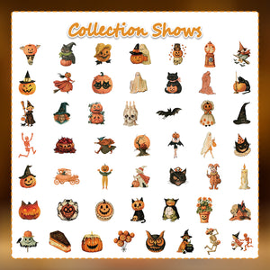 Vintage Halloween sticker size