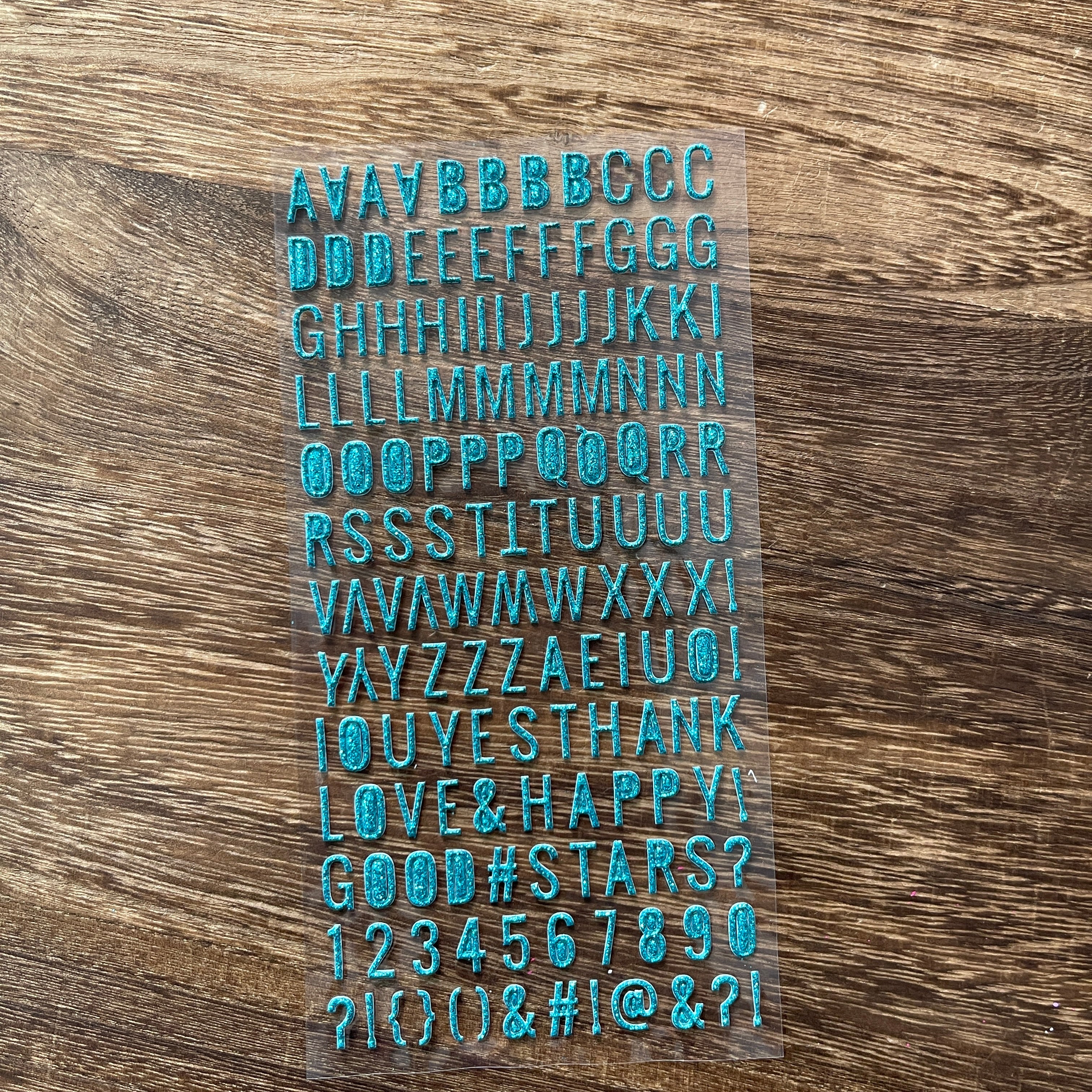 Fine glitter letters sticker -1Pcs each pack