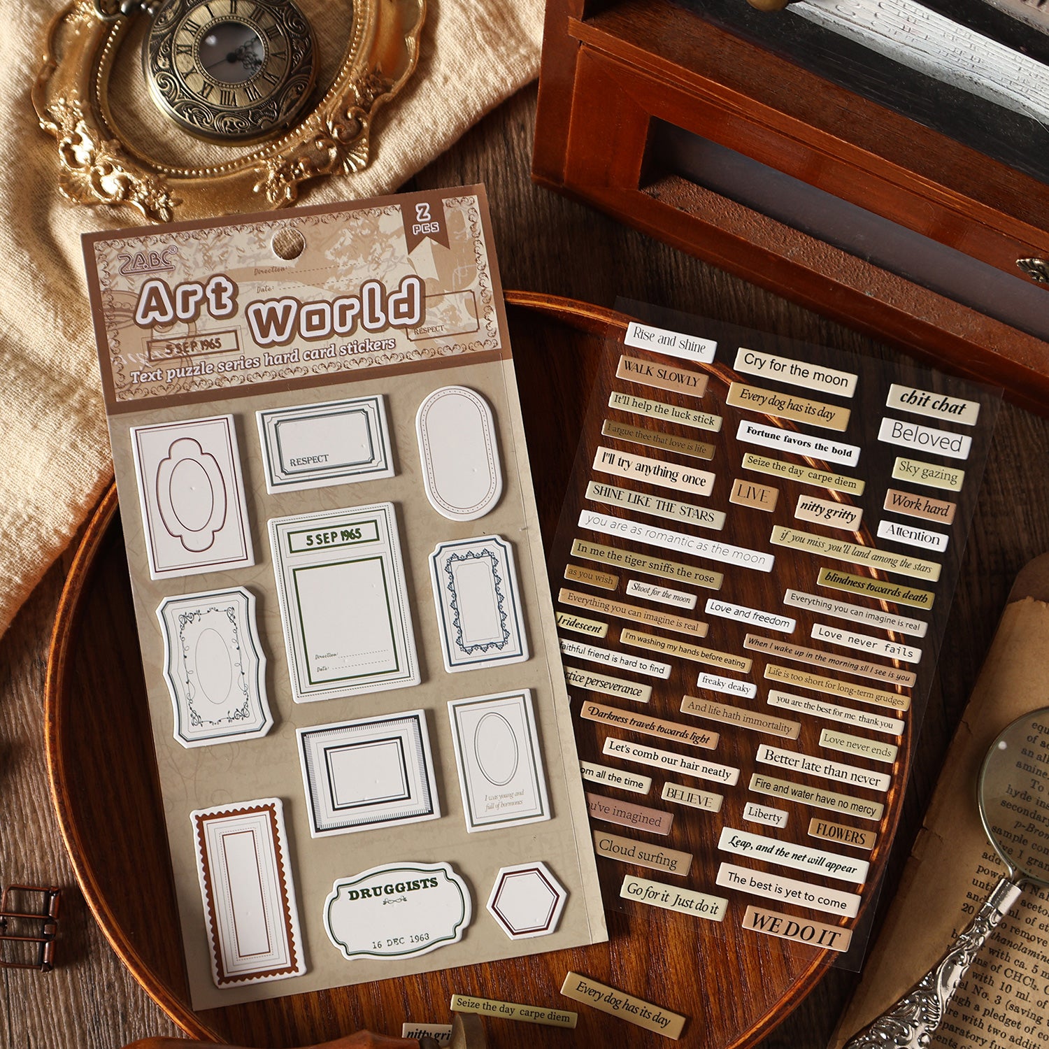 0801 Text label cardstock Sticker -2Pcs each pack