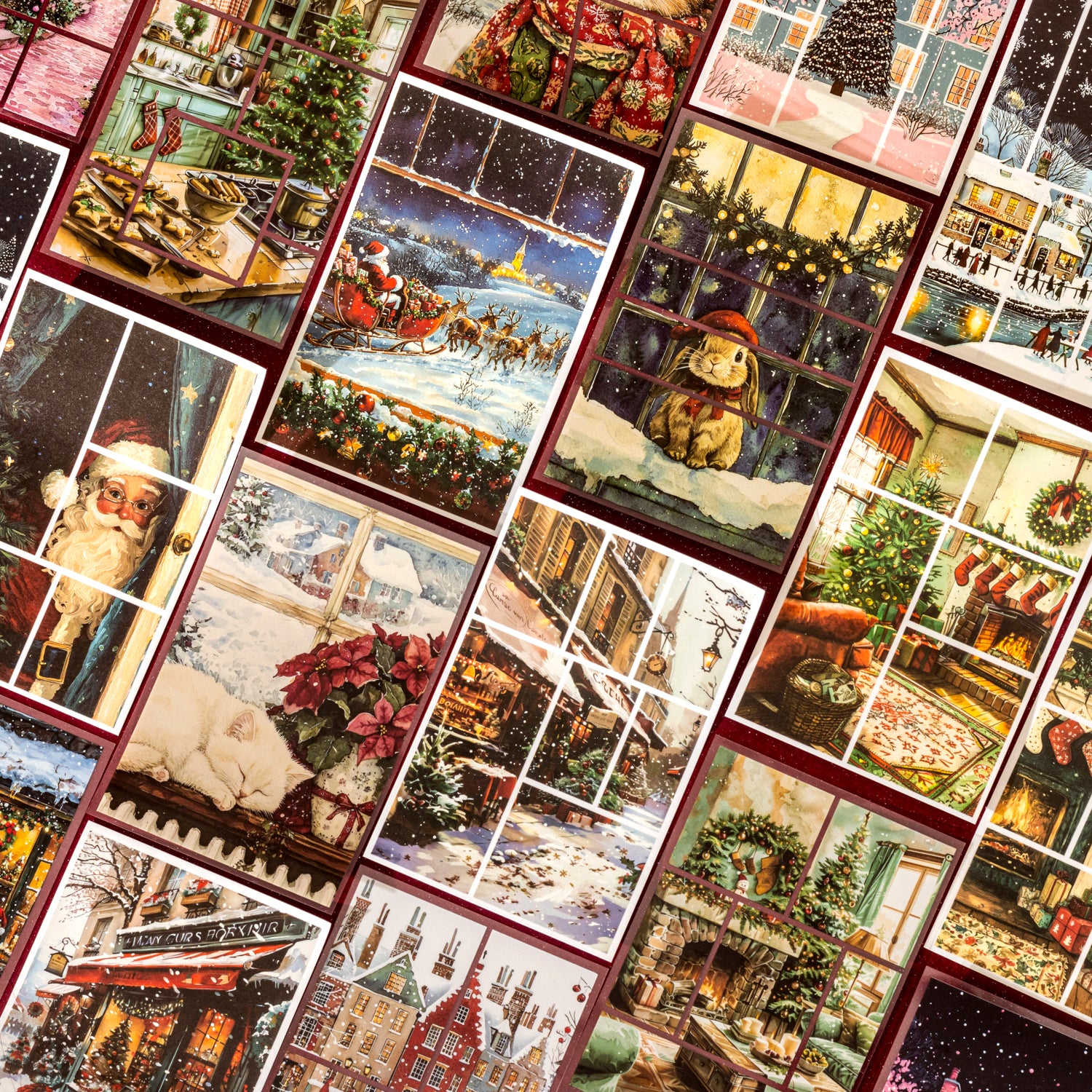 0720 Christmas town PET & Washi Sticker Book -30Pcs each pack