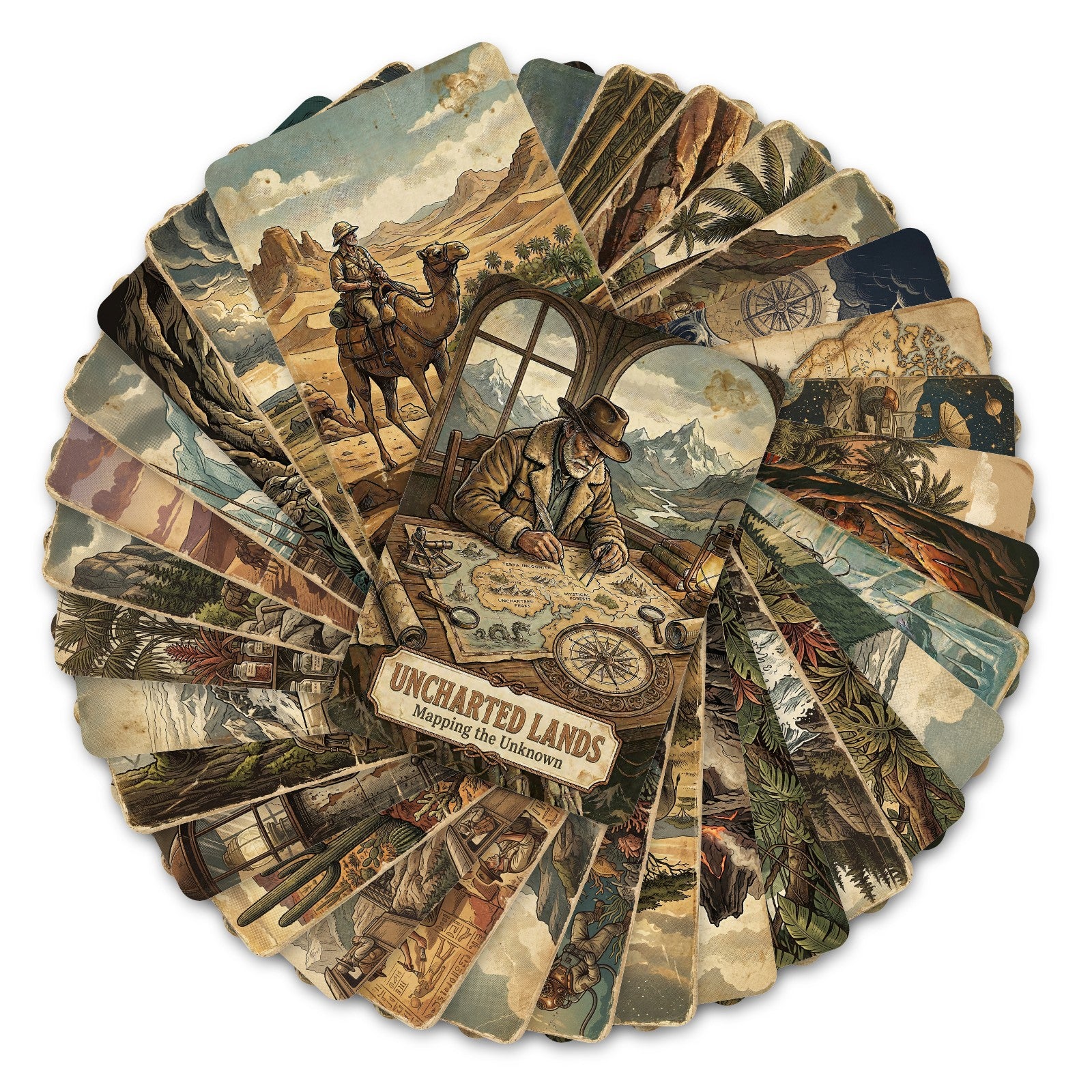 Vintage Adventure Exploration Cardstock 36pcs (2.36 × 3.5 inch)