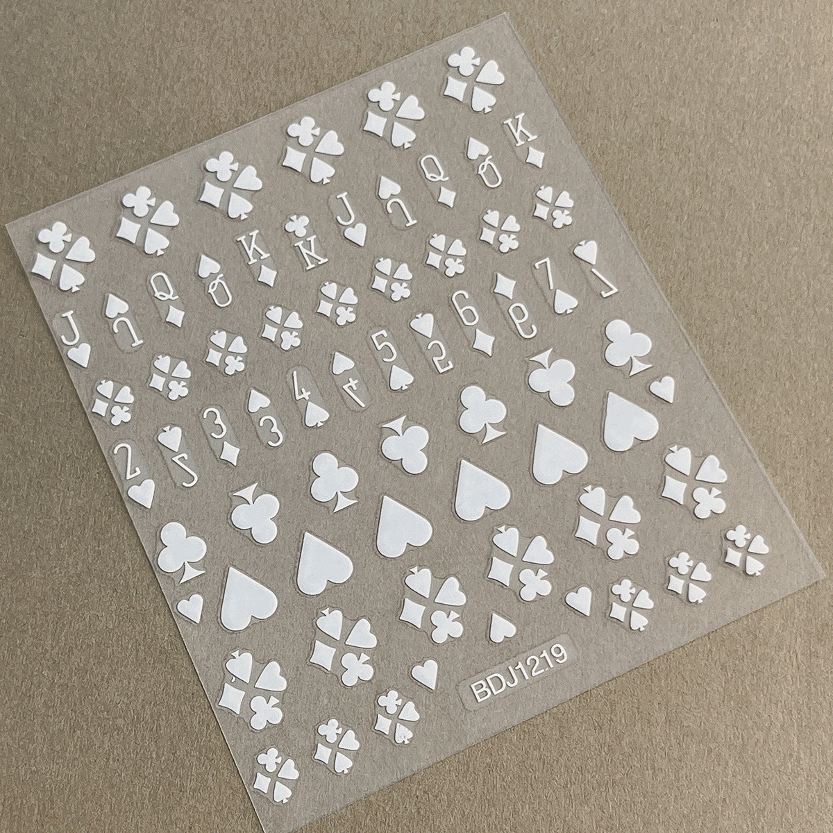 M278- Poker Embossed Mini sticker 1 Pcs