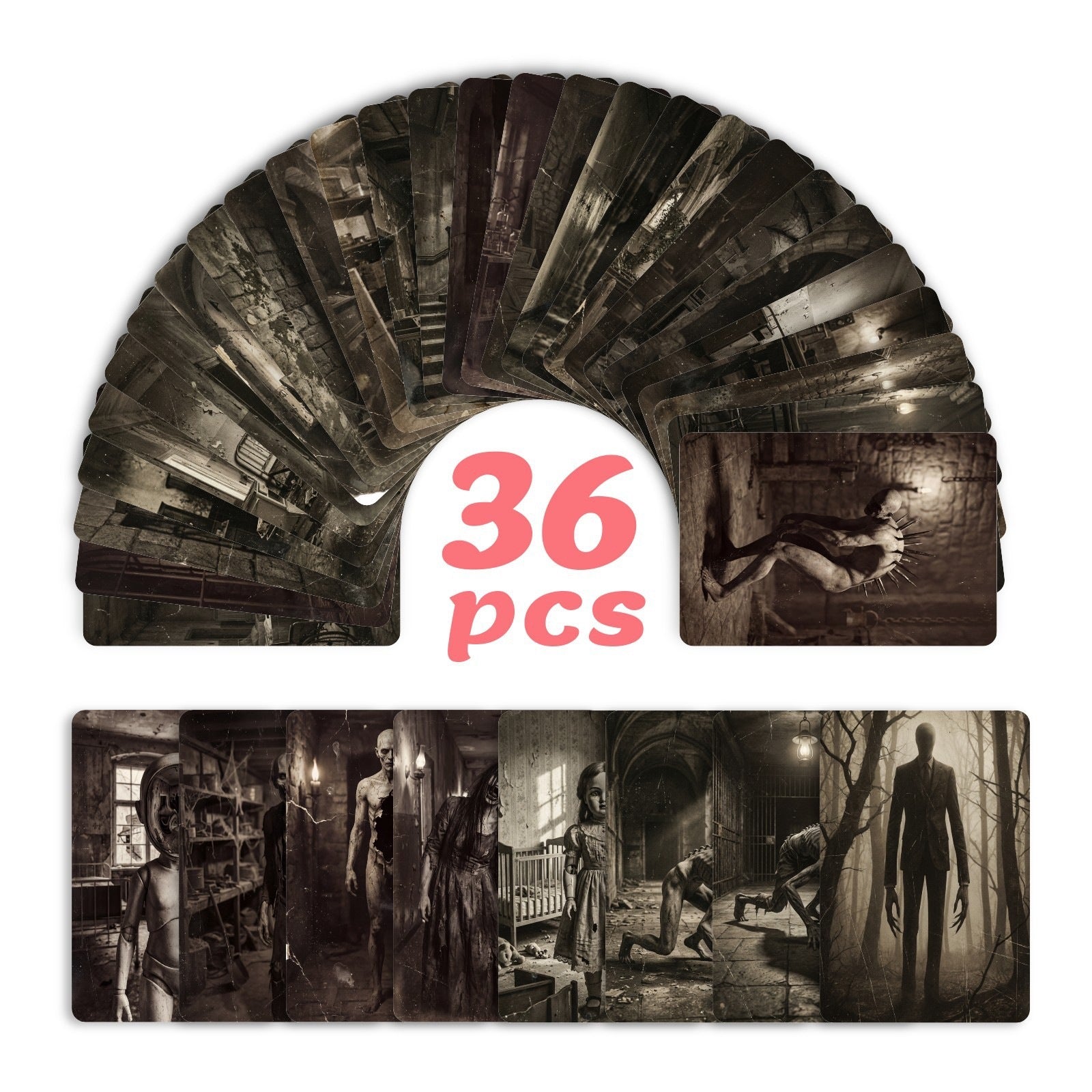 Dark and terrifying monsters Cardstock 36pcs 2.36*3.5 inch