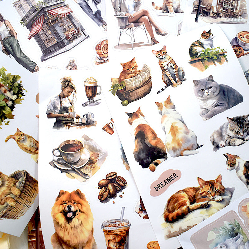 S-544- Kitty Cafe Sticker Book -20Pcs each pack