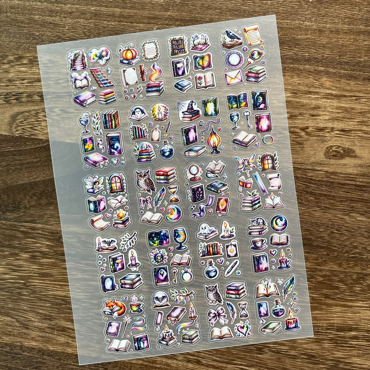 Full magic book PET sticker sheet