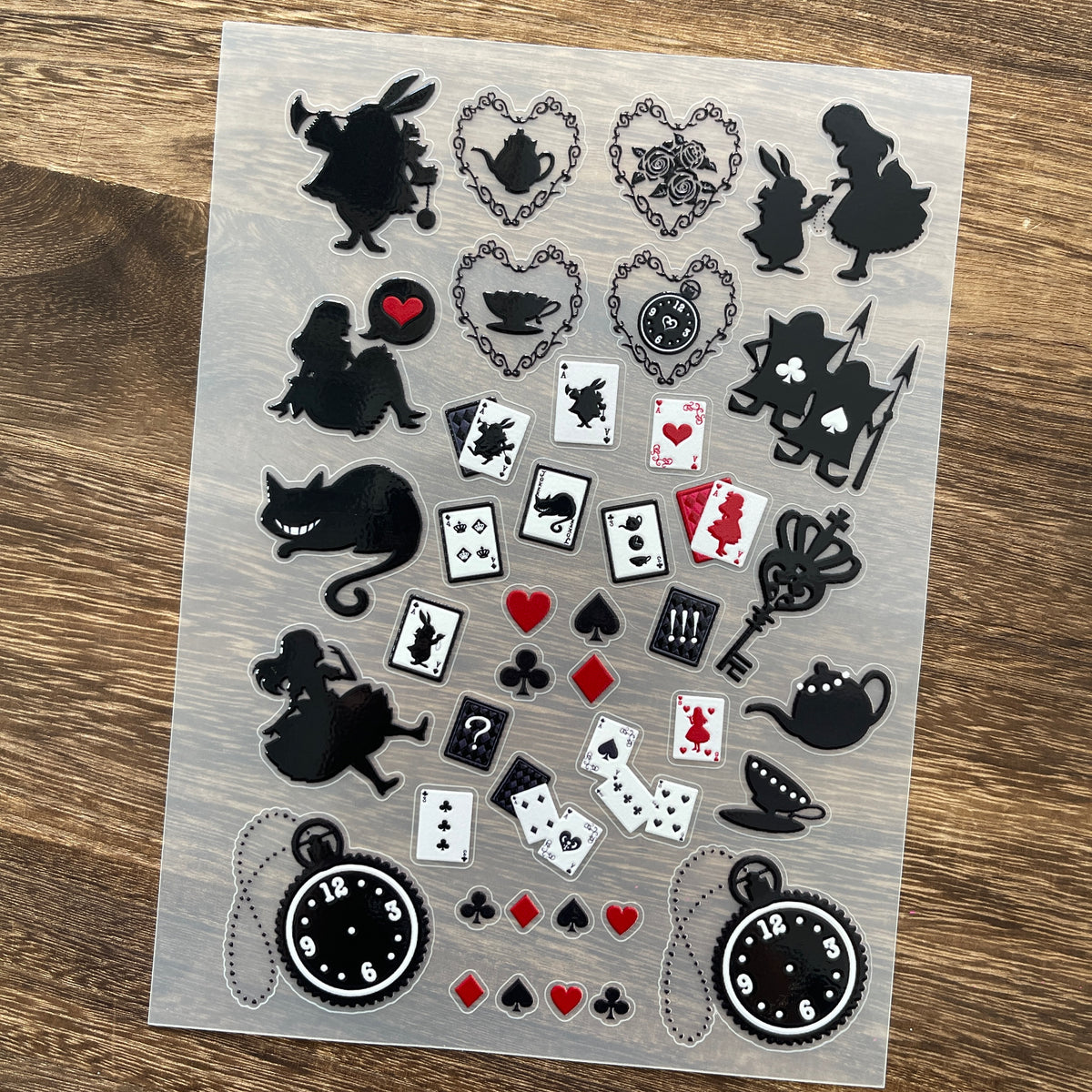 Full wonderland silhouette PET sticker sheet