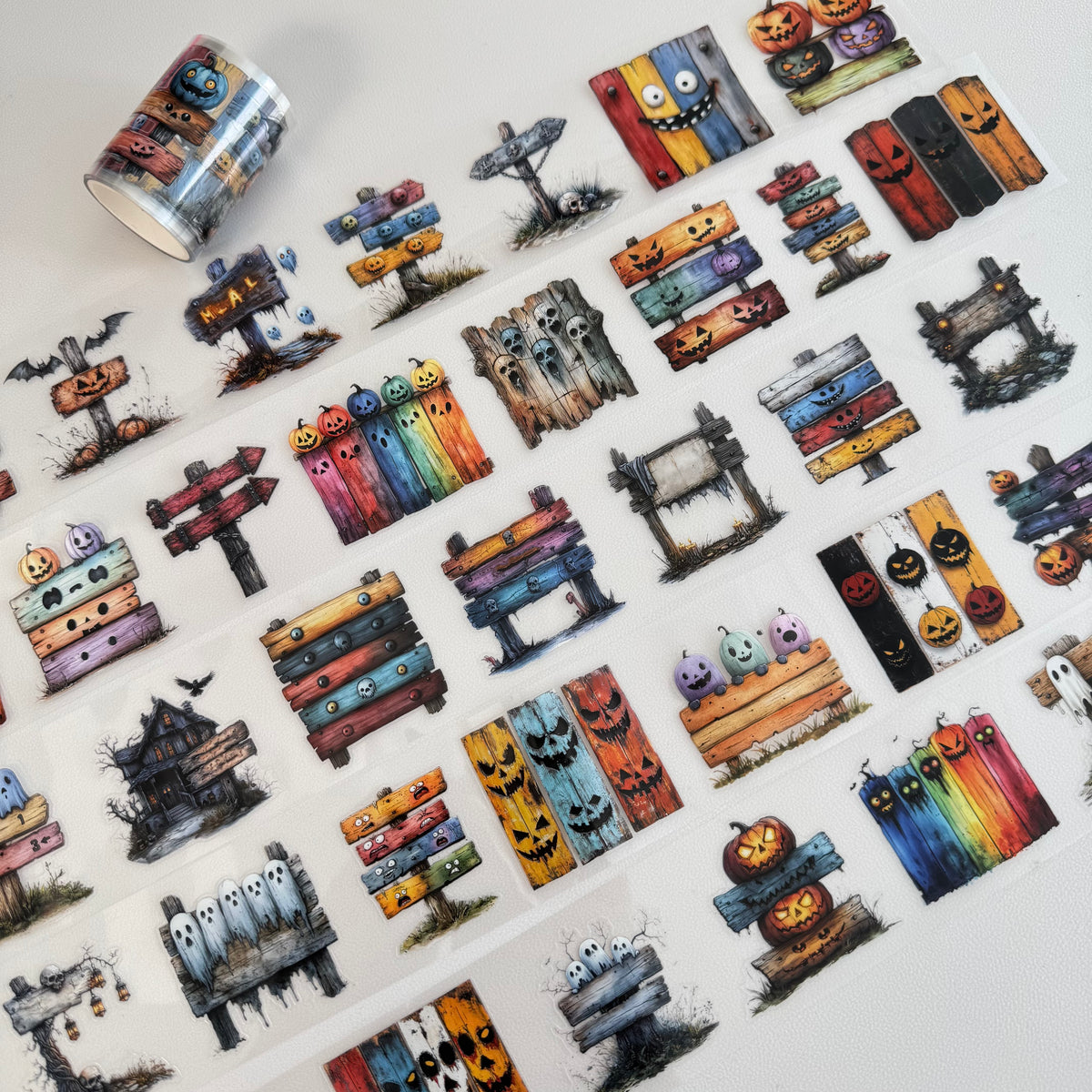 Halloween Wooden Signs tape pieces