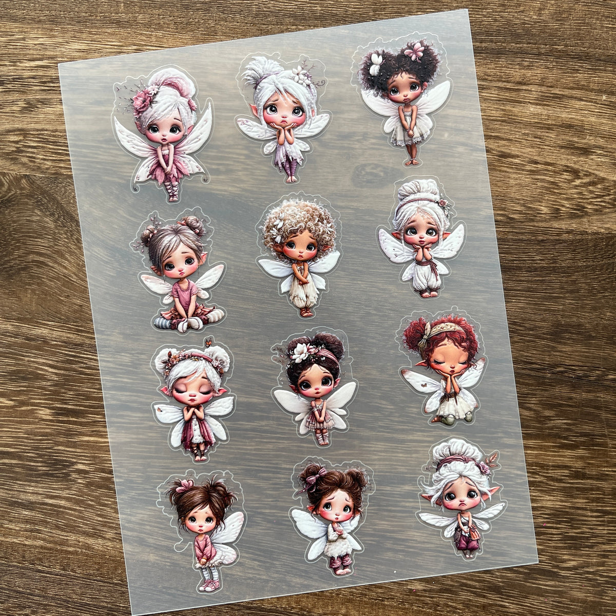 Full big-eyed elf PET sticker sheet
