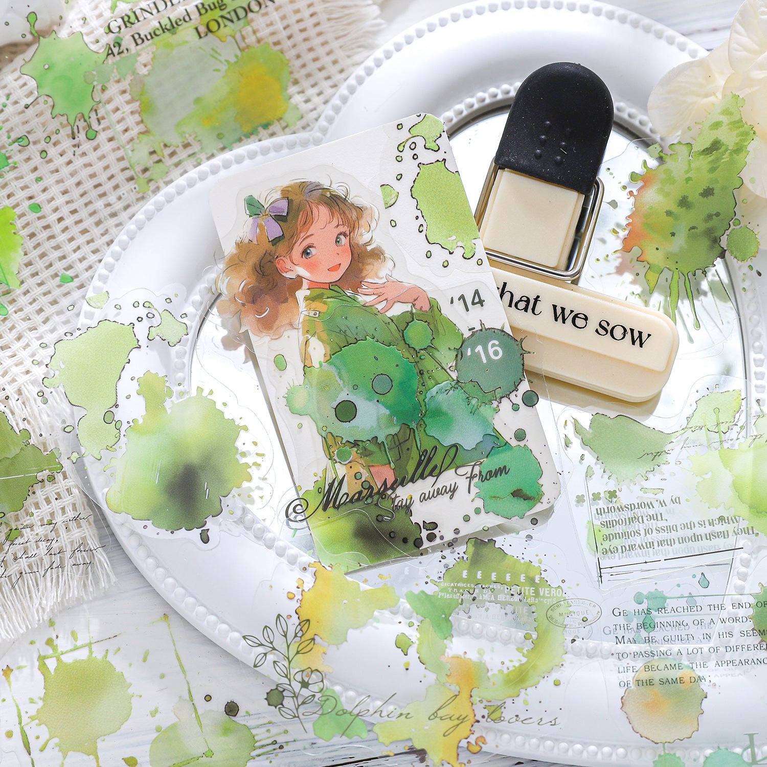 0520 Word and Ink PET Sticker -30Pcs each pack