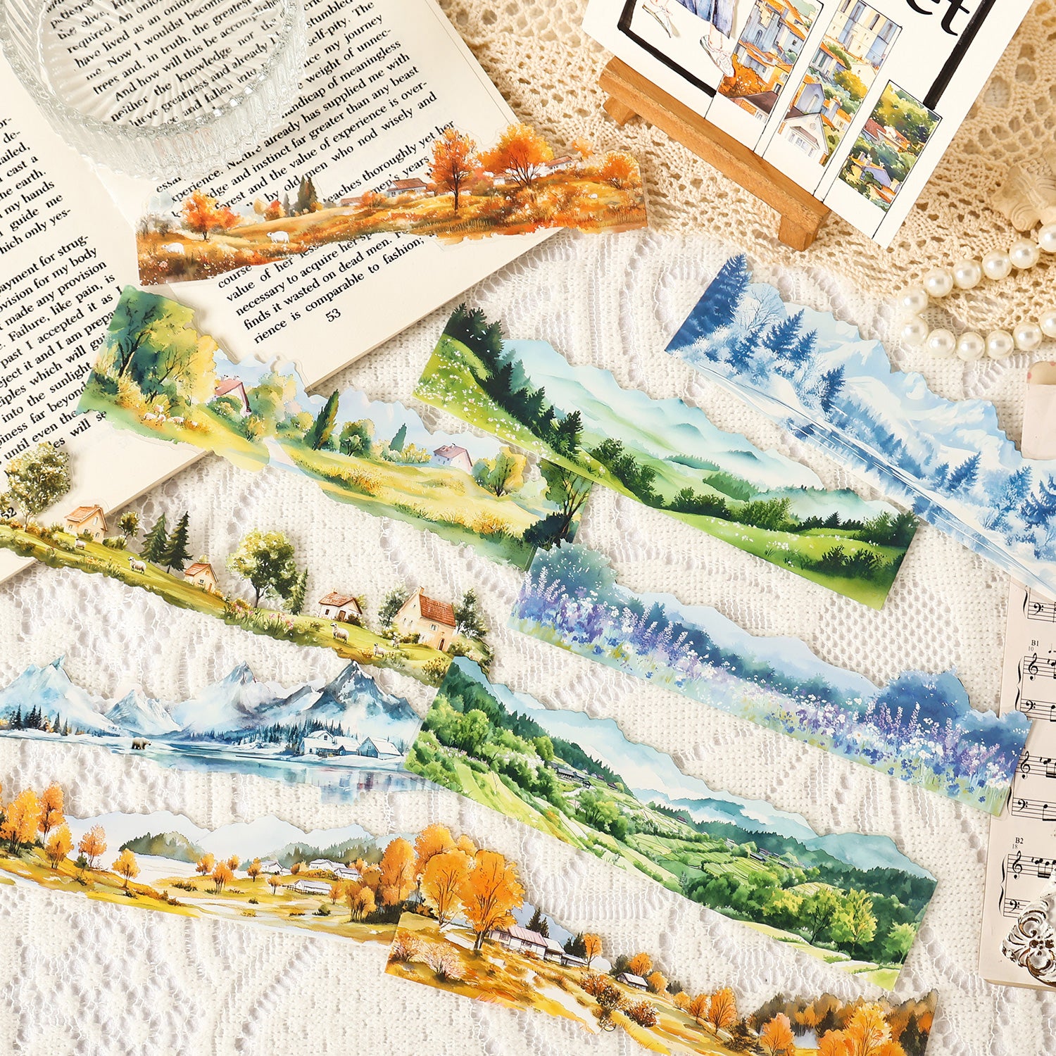 0729 Small town scenery PET Sticker -10Pcs each pack