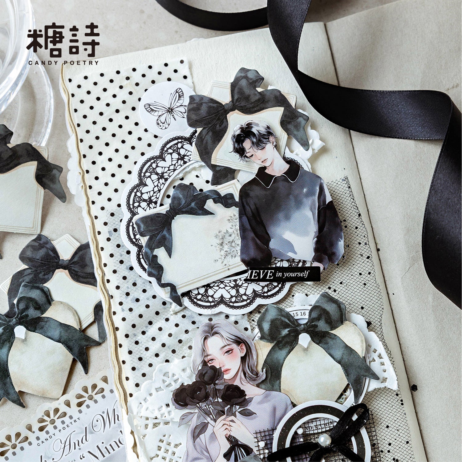 0512 Sweet Letter Solid Sticker -30Pcs each pack