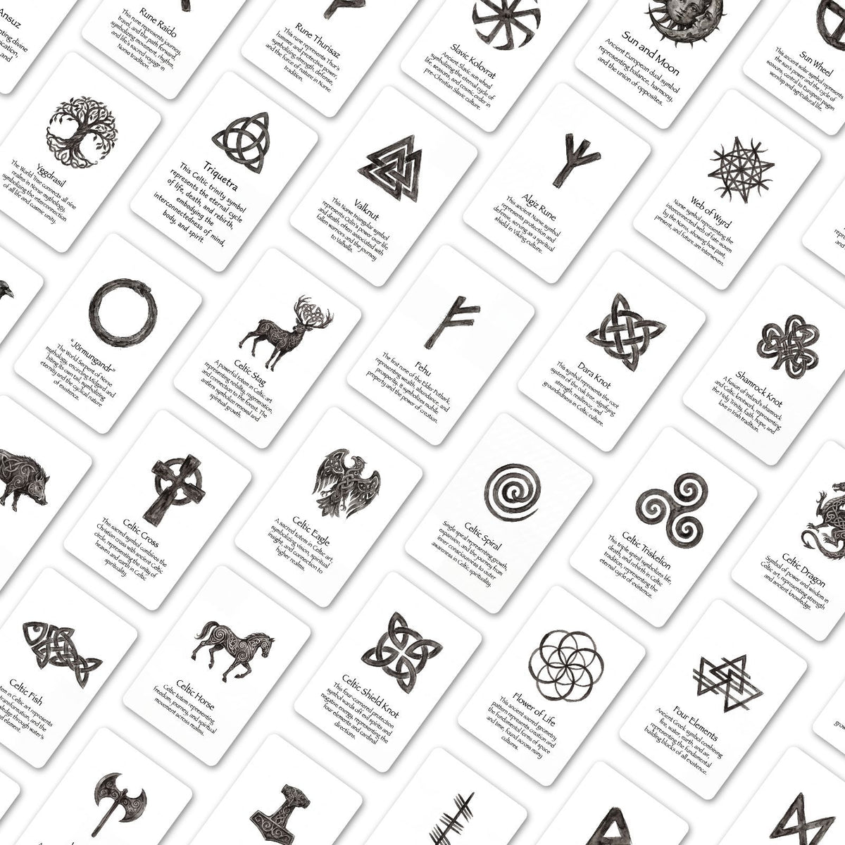 Nordic & Celtic Mystic Symbols card designs